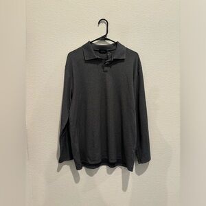 Claiborne Mens Gray Longsleeve Polo Shirt.